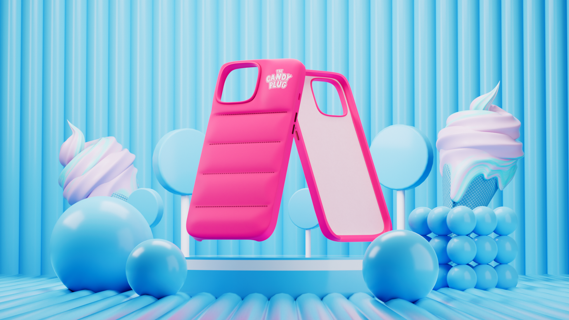3D Produktrendering iPhone Hülle Candyplug – E-Commerce Produktbilder Hessen | Damongraphics
